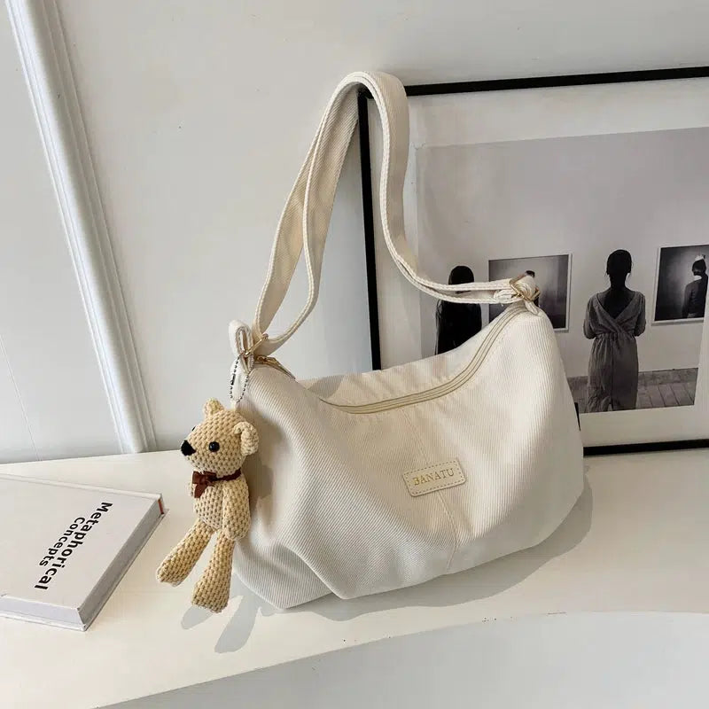 Teddy Bear Charm Shoulder Bag
