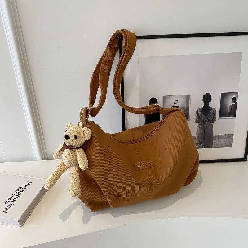 Teddy Bear Charm Shoulder Bag