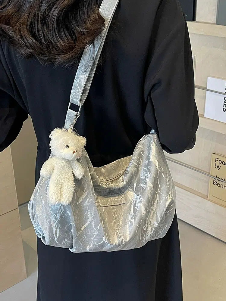 Teddy Bear Charm Soft Tote Bag