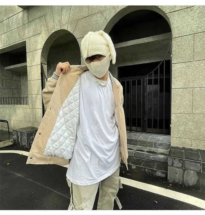 Text Print Baseball Jacket