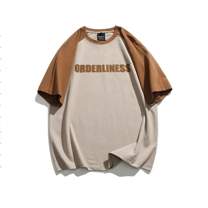 Text Print Color Block T-shirt