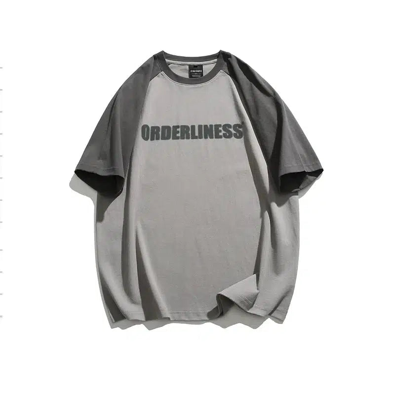 Text Print Color Block T-shirt