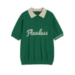 Text Print Contrast Color Polo Shirt