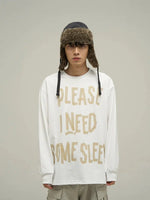 Text Print Crew Neck Sweatshirt