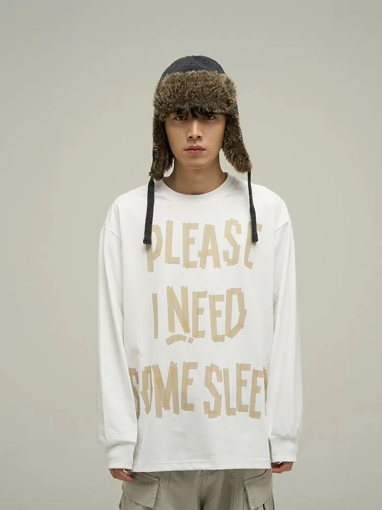 Text Print Crew Neck Sweatshirt