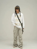 Text Print Crew Neck Sweatshirt