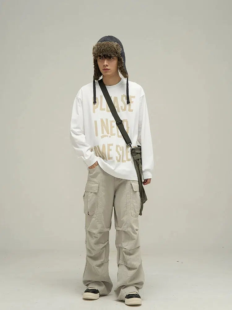 Text Print Crew Neck Sweatshirt