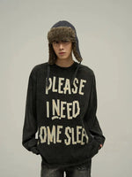 Text Print Crew Neck Sweatshirt