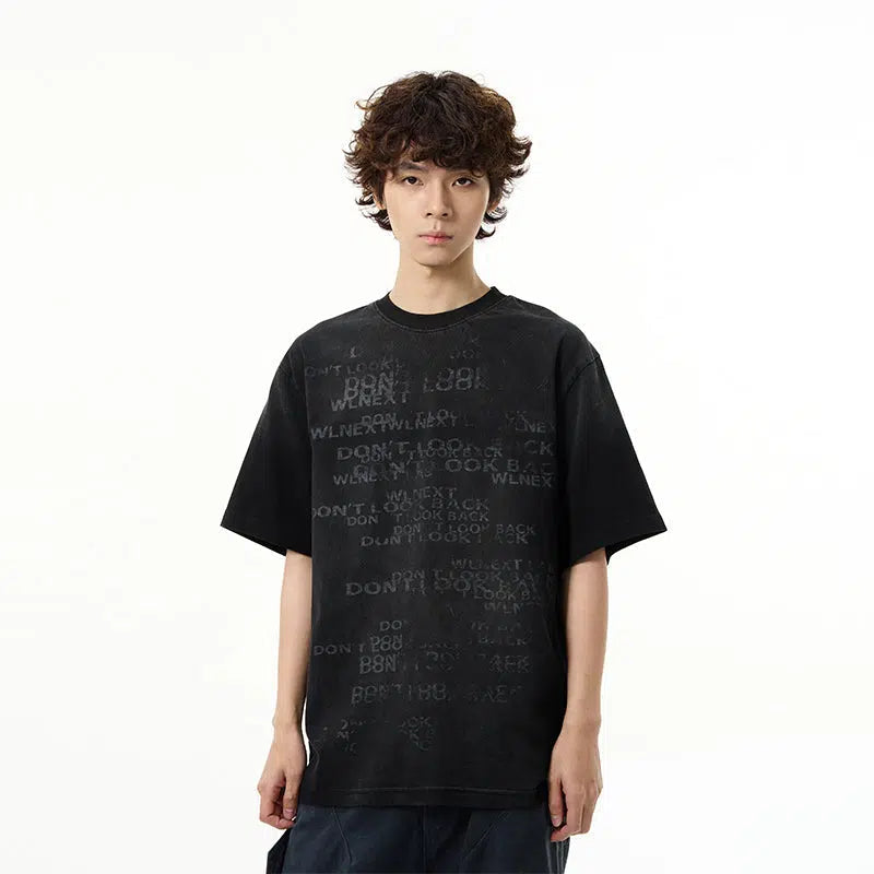 Text Print Crew Neck T-shirt