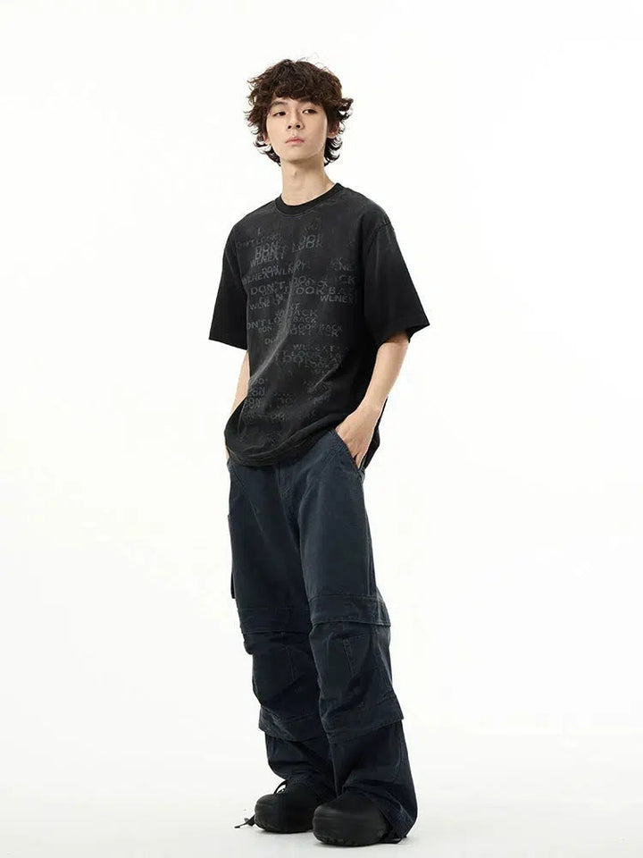 Text Print Crew Neck T-shirt