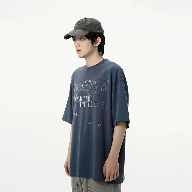 Text Print Crew Neck T-shirt