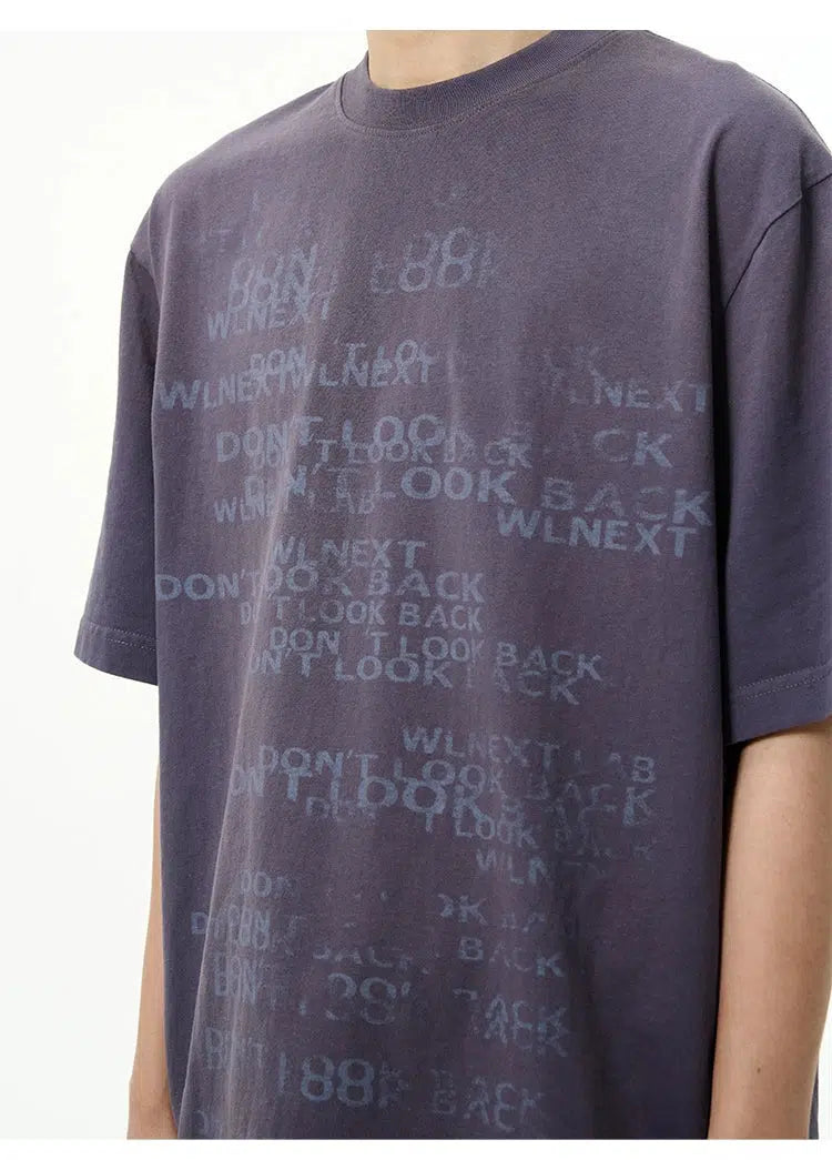 Text Print Crew Neck T-shirt
