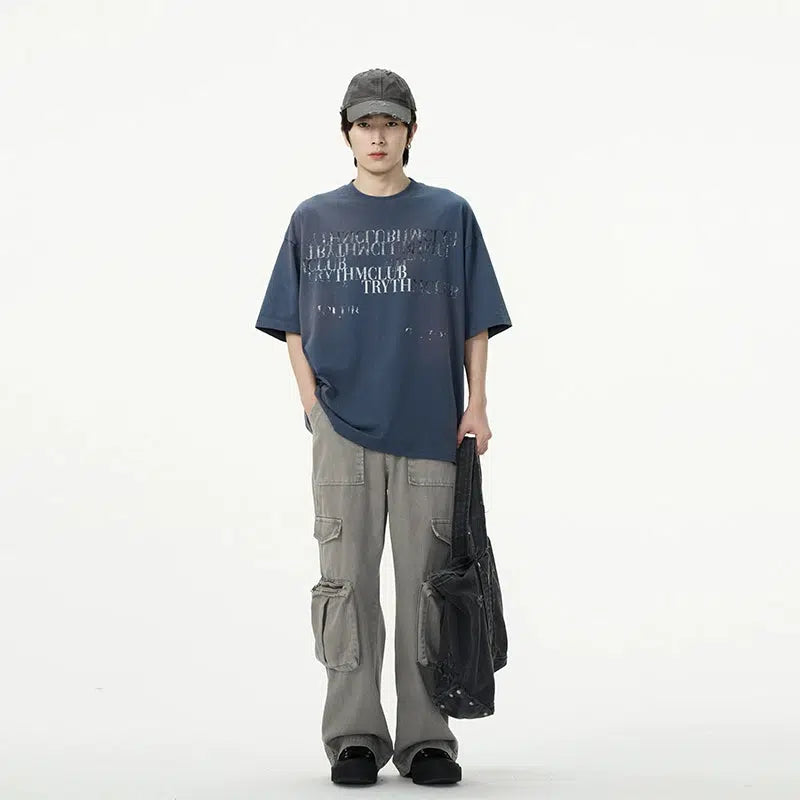 Text Print Crew Neck T-shirt