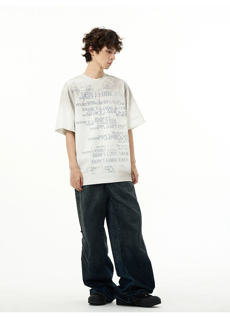 Text Print Crew Neck T-shirt