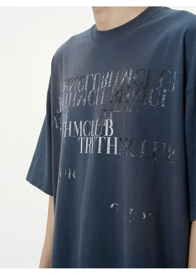 Text Print Crew Neck T-shirt