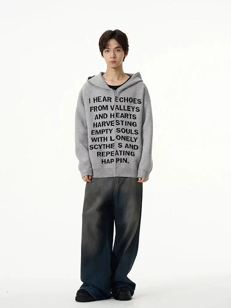 Text Print Hooded Sweater