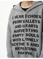 Text Print Hooded Sweater