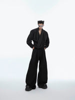 Texture V-neck Loose Cardigan Shirt