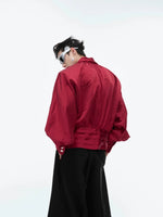 Texture V-neck Loose Cardigan Shirt