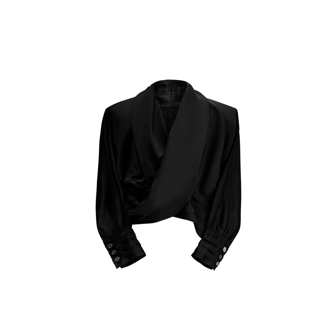 Texture V-neck Loose Cardigan Shirt