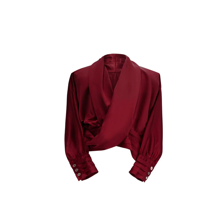 Texture V-neck Loose Cardigan Shirt