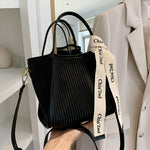 Textured Bucket Shaped Handbag