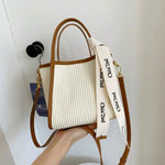 Textured Bucket Shaped Handbag