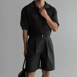 Textured Knit Polo Shirt