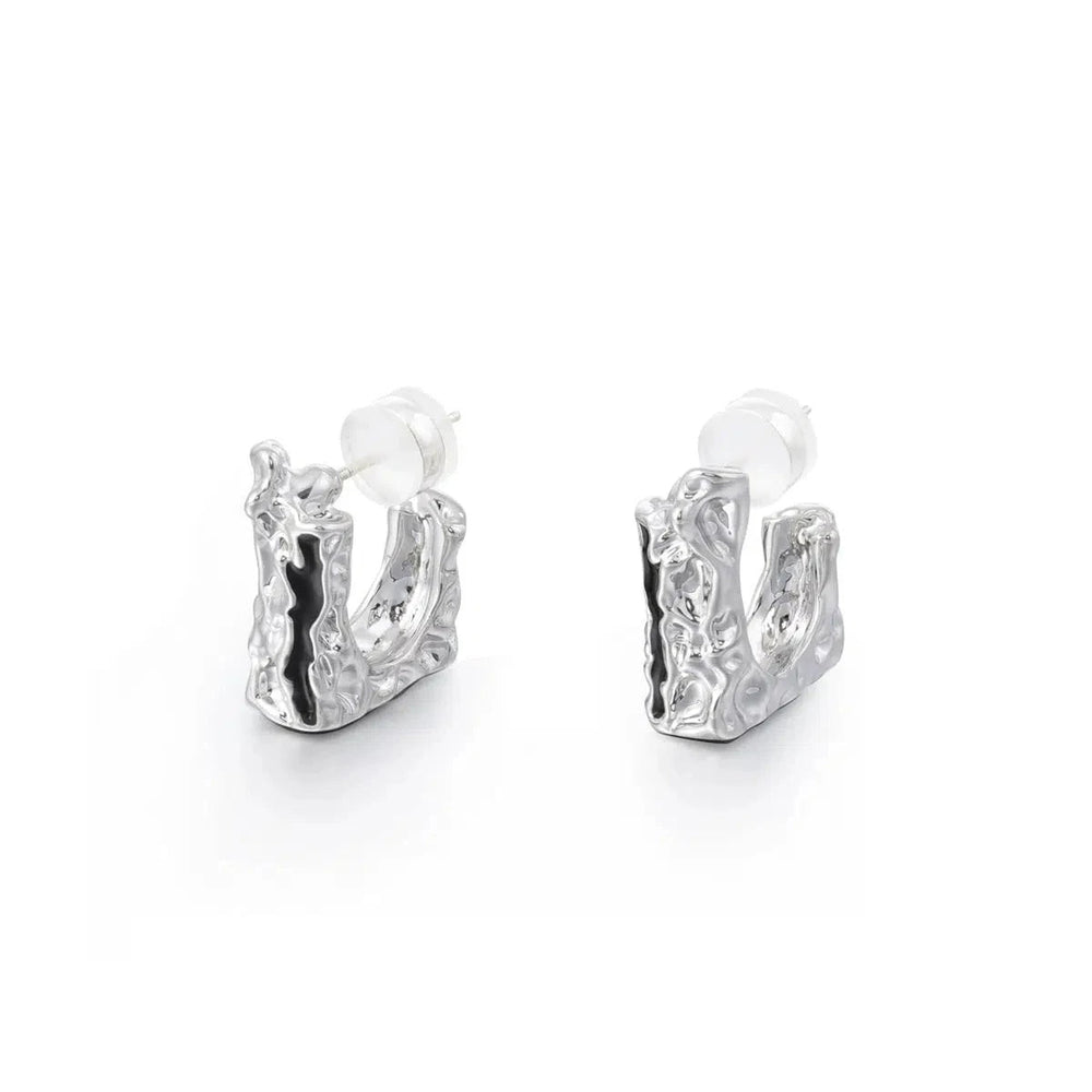 Textured Square Earrings