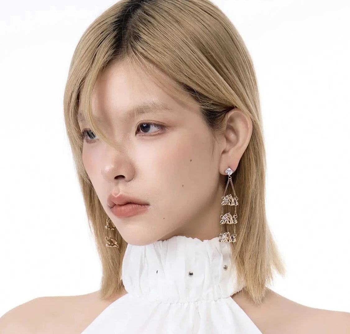 Textured Tassel Earrings