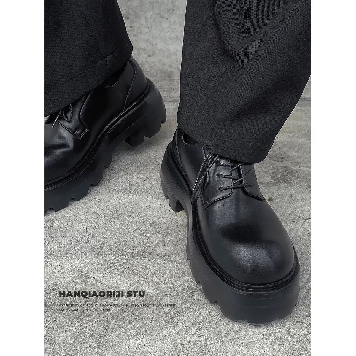 Thick Bottom Heightened Leather Shoes