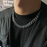 Thick Cuban Chain Necklace & Bracelet