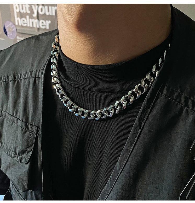 Thick Cuban Chain Necklace & Bracelet