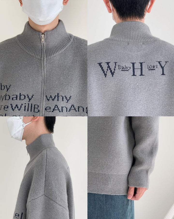 Thick Stand Collar Half-Zip Sweater