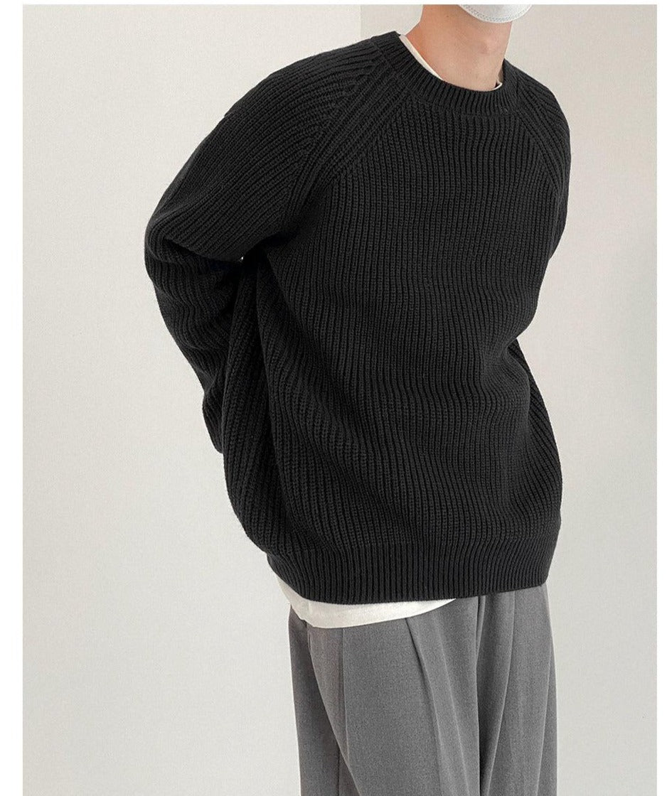 Thickened Round Neck Pleated Pullover