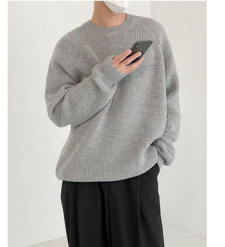 Thickened Round Neck Pleated Pullover