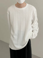 Thickened Round Neck Striped Bottoming Shirt