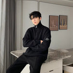 Thickened Turtleneck Half-Zip Lapel Sweater