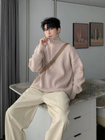 Thickened Turtleneck Half-Zip Lapel Sweater