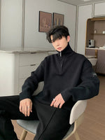 Thickened Turtleneck Half-Zip Lapel Sweater