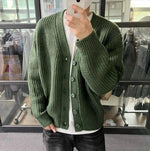 Thickened V-neck Knitted Cardigan Sweater