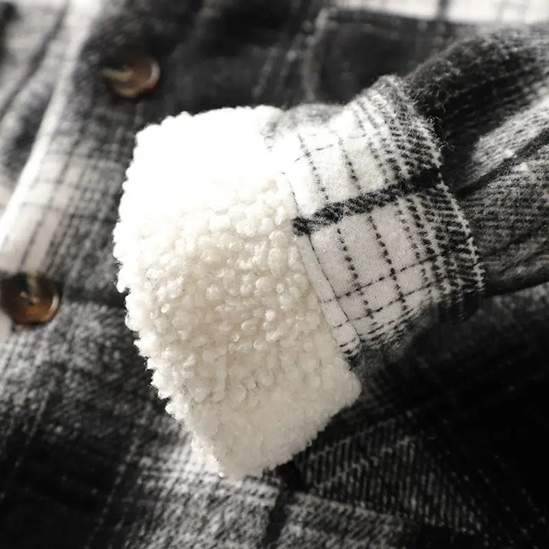 Thickened Velvet Flannel Plaid Jacket