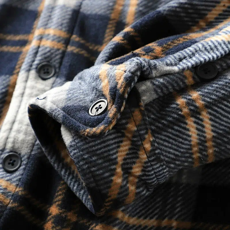 Thickened Velvet Flannel Plaid Shirt