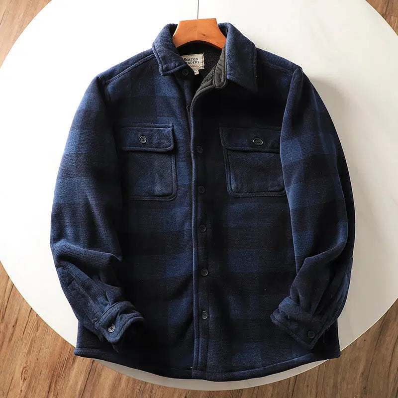 Thickened Velvet Flannel Plaid Shirt