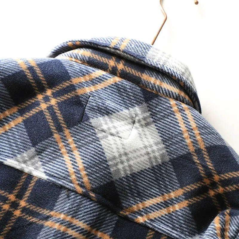 Thickened Velvet Flannel Plaid Shirt