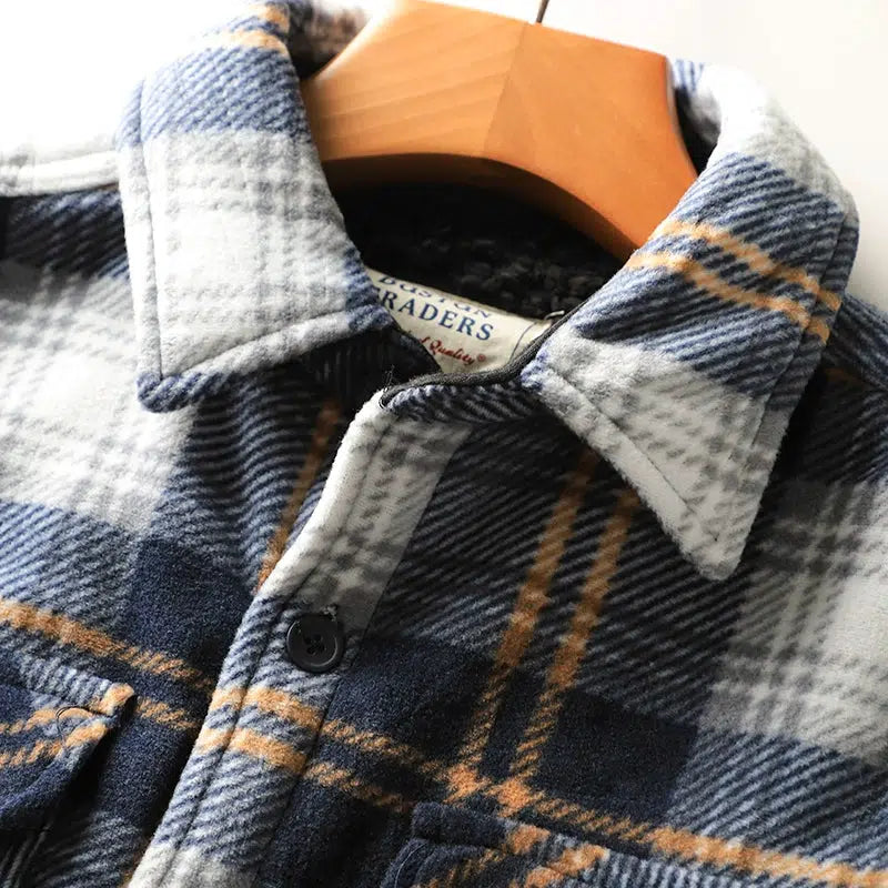 Thickened Velvet Flannel Plaid Shirt