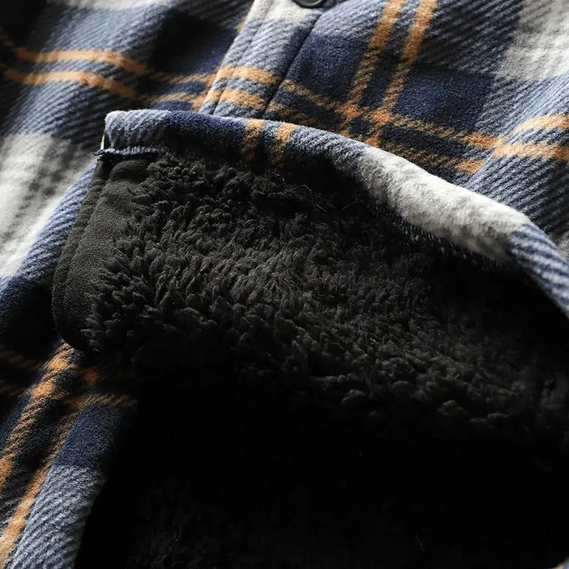 Thickened Velvet Flannel Plaid Shirt