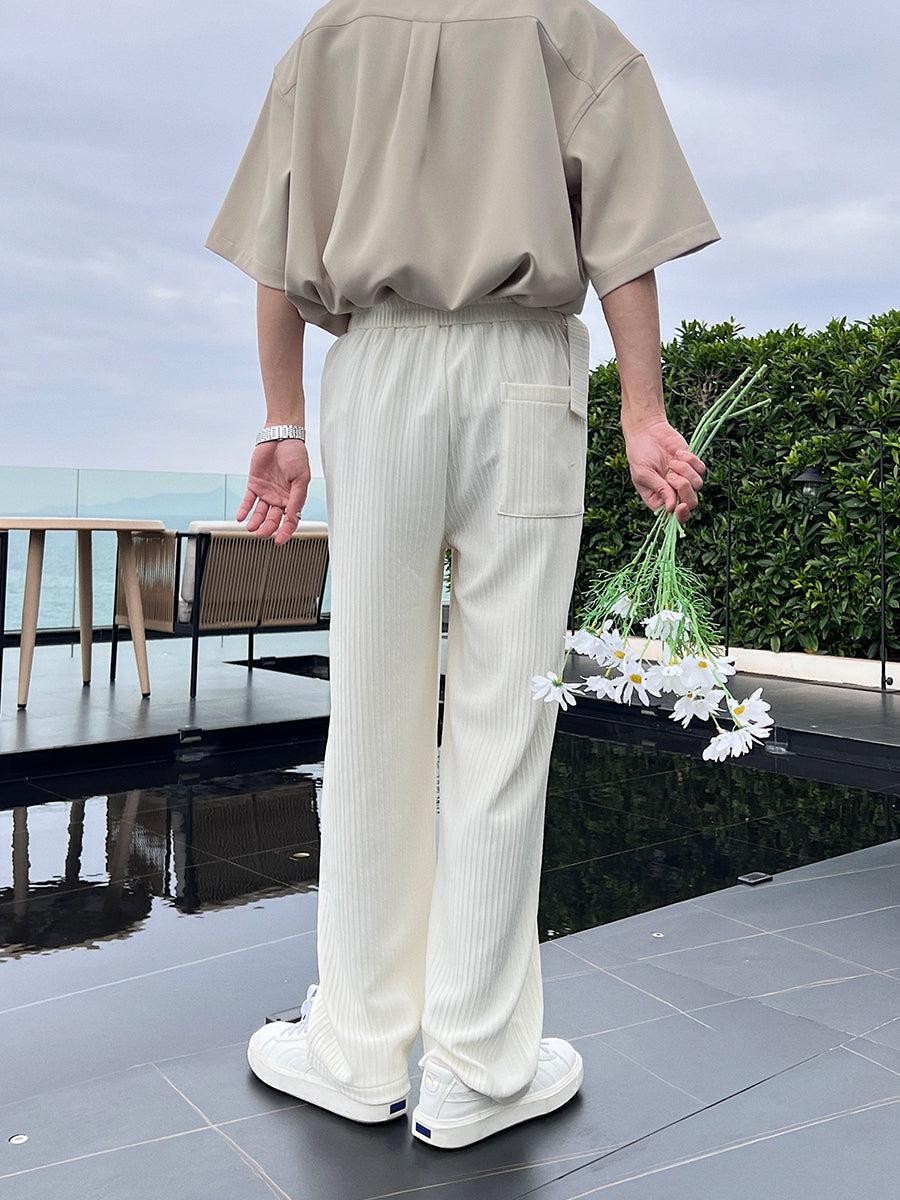 Thin Drape Pleated Suit Pants