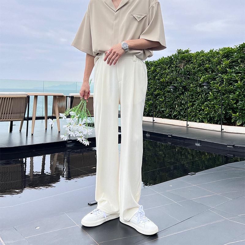 Thin Drape Pleated Suit Pants