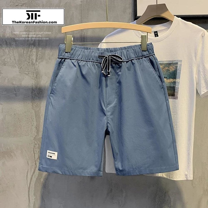 Thin Drawstring Overalls Shorts